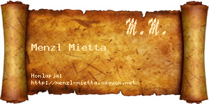 Menzl Mietta névjegykártya